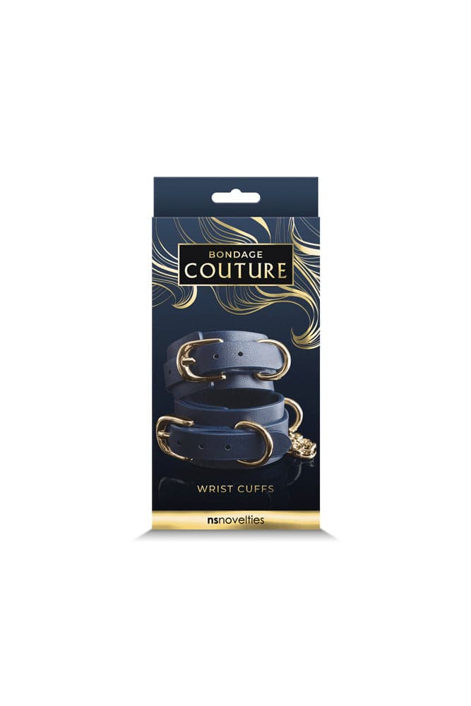 NS Novelties - Bondage Couture - Wrist Cuffs - Blue - Stag Shop