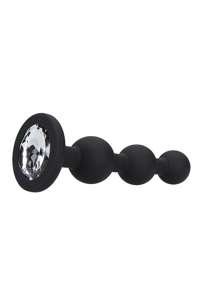 Ouch by Shots Toys - Silicone Beaded Diamond Butt Plug - Black - Stag Shop