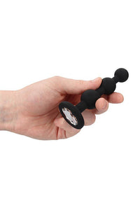 Thumbnail for Ouch by Shots Toys - Silicone Beaded Diamond Butt Plug - Black - Stag Shop