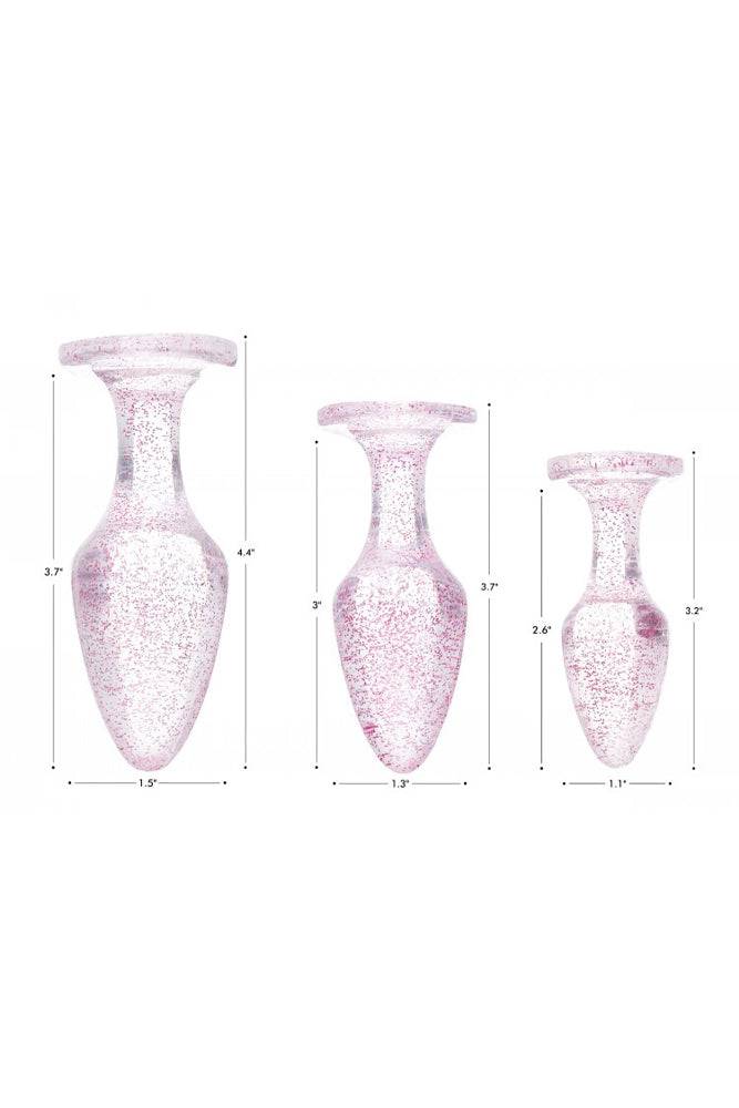 XR Brands - Booty Sparks - Glitter Gem Anal Plug Set - Pink - Stag Shop