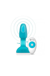 Thumbnail for b-Vibe - Rimming Butt Plug Petite - Teal - Stag Shop