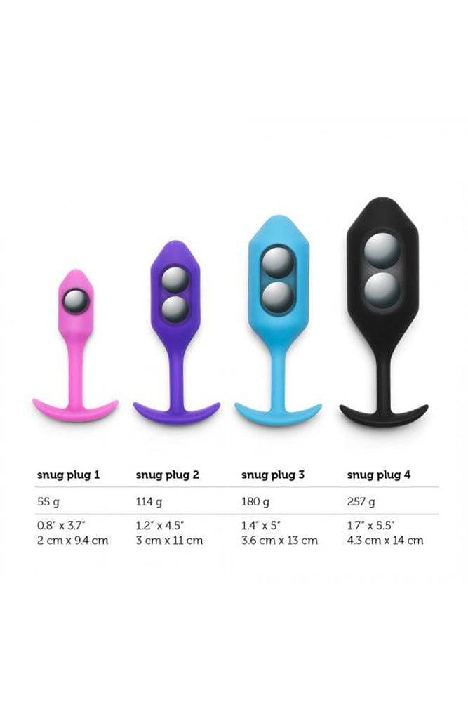 b-Vibe - Snug Plug 2 - Weighted Butt Plug - Black - 114 grams - Stag Shop