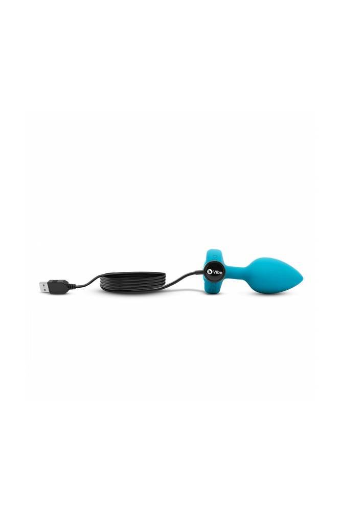 B-Vibe - Remote Control Vibrating Jewel Butt Plug - S/M - Blue - Stag Shop