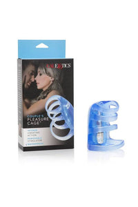Thumbnail for Cal Exotics - Couples Enhancer - Vibrating Pleasure Cock Cage - Blue - Stag Shop