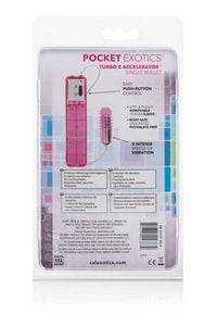 Thumbnail for Cal Exotics - Pocket Exotics - Turbo 8 Accelerator Single Bullet Vibrator - Pink - Stag Shop