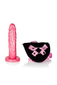 Thumbnail for Cal Exotics - Shane's World - Pink Harness With Stud Strap-On Set - Stag Shop