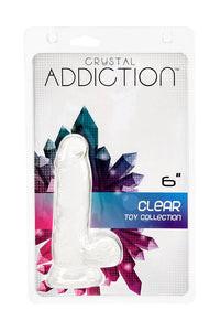 Thumbnail for Crystal Addiction - Clear Realistic Dildo with Balls - 6 Inches - Stag Shop