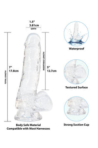 Thumbnail for Crystal Addiction - Clear Realistic Dildo with Balls - 7 Inches - Stag Shop