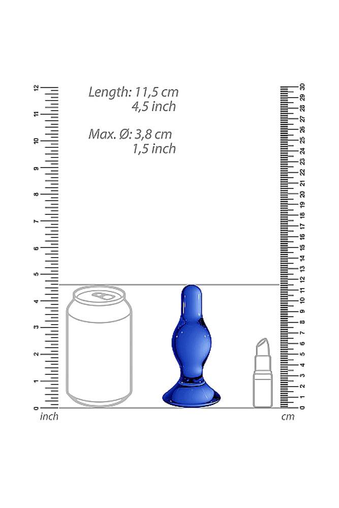 Shots Toys - Chrystalino - Classy Glass Butt Plug - Blue - Stag Shop