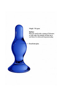 Thumbnail for Shots Toys - Chrystalino - Classy Glass Butt Plug - Blue - Stag Shop