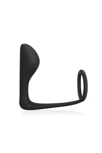 Thumbnail for Electric Eel - Blue Line - Cock Ring With P-Spot Plug - Black - Stag Shop