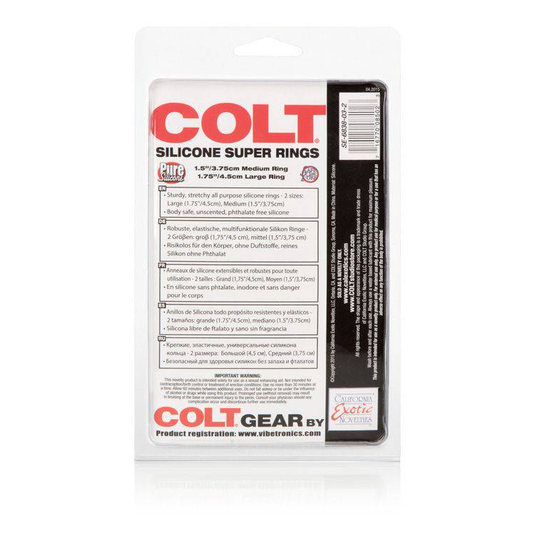 Cal Exotics - Colt - Silicone Super Rings - Black - Stag Shop