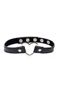 Thumbnail for XR Brands - Master Series - Dark Heart Chrome Heart Choker - Black - Stag Shop