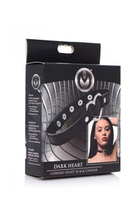 Thumbnail for XR Brands - Master Series - Dark Heart Chrome Heart Choker - Black - Stag Shop