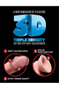 Thumbnail for Pipedream - King Cock Plus - Triple Density Realistic Dildo - 5 Inch - Beige - Stag Shop