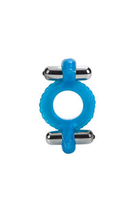 Thumbnail for Cal Exotics - Couples Enhancer - Double Dolphin Cock Ring - Blue - Stag Shop