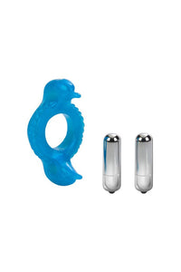 Thumbnail for Cal Exotics - Couples Enhancer - Double Dolphin Cock Ring - Blue - Stag Shop