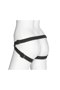Thumbnail for Vac-U-Lock by Doc Johnson - Double Penetration Velvet Harness w/ 2 Plugs - Black - Stag Shop