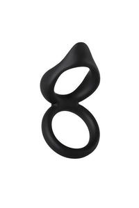 Thumbnail for Adam & Eve - Silicone Dual Cock Ring & Clit Tickler - Black - Stag Shop