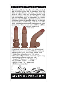 Thumbnail for Evolved - Flex Skin Poseable Dildo - 7.75 inches - Dark - Stag Shop