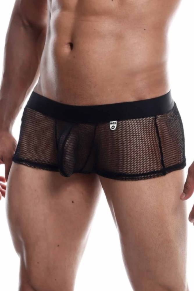 MaleBasics - Fishnet Boxer - Black - Stag Shop
