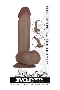Thumbnail for Evolved - Flex Skin Poseable Dildo - 7.75 inches - Dark - Stag Shop