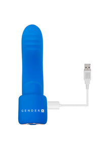 Thumbnail for Evolved - Gender X - Flick It Finger Vibrator - Blue - Stag Shop