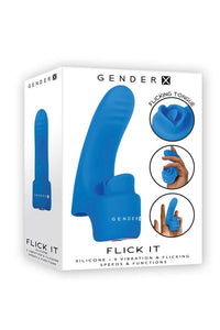 Thumbnail for Evolved - Gender X - Flick It Finger Vibrator - Blue - Stag Shop
