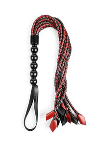 Thumbnail for Sportsheets - Saffron Braided Flogger - 24 Inch - Black/Red - Stag Shop