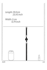 Thumbnail for Ouch by Shots Toys - Black & White - Breathable Ball Gag with Bonded Leather Straps - Black - Stag Shop
