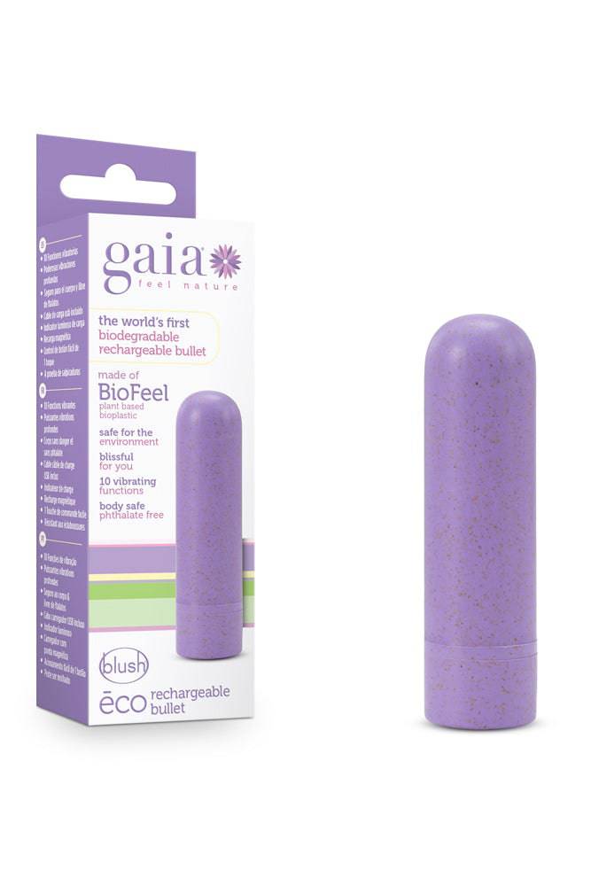 Blush Novelties - Gaia - Eco - Rechargeable Bullet Vibrator - Violet - Stag Shop