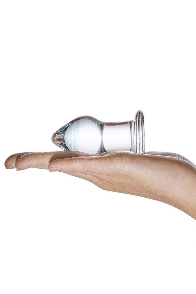 Gläs - Amethyst Rain Glass Butt Plug - Clear/Blue - Stag Shop