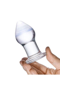 Thumbnail for Gläs - Amethyst Rain Glass Butt Plug - Clear/Blue - Stag Shop