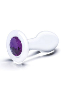 Thumbnail for Gläs - 3.5-inch Bling Bling Glass Butt Plug - Clear/Purple - Stag Shop
