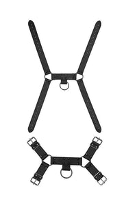 Thumbnail for Ouch by Shots Toys - Skulls and Bones - Male Harness with Spikes - Black - Stag Shop