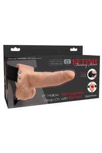 Thumbnail for Pipedream - Fetish Fantasy -  6 Inch Hollow Rechargeable Vibrating Strap-On - Beige - Stag Shop