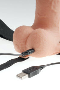 Thumbnail for Pipedream - Fetish Fantasy -  7 Inch Hollow Rechargeable Vibrating Strap-On - Beige - Stag Shop