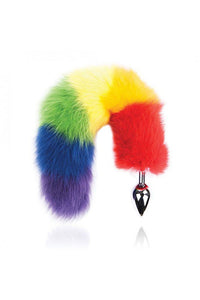 Thumbnail for Hott Products - Rainbow Foxy Tail Butt Plug - Stainless Steel - Stag Shop
