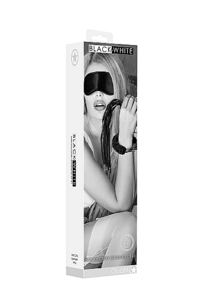 Ouch by Shots Toys - Black & White - Introductory Bondage Kit #1 - Black - Stag Shop