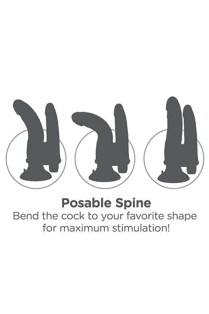 Pipedream - King Cock - Double Vibrating Penetrator Ultra Realistic Dildo - Beige - Stag Shop
