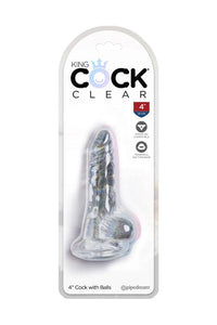 Thumbnail for Pipedream - King Cock - Realistic Dildo with Balls - 4 inch - Clear - Stag Shop