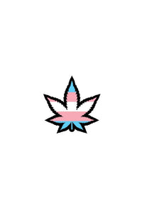 Thumbnail for Wood Rocket - Weed Leaf Trans Flag Enamel Pin - Stag Shop