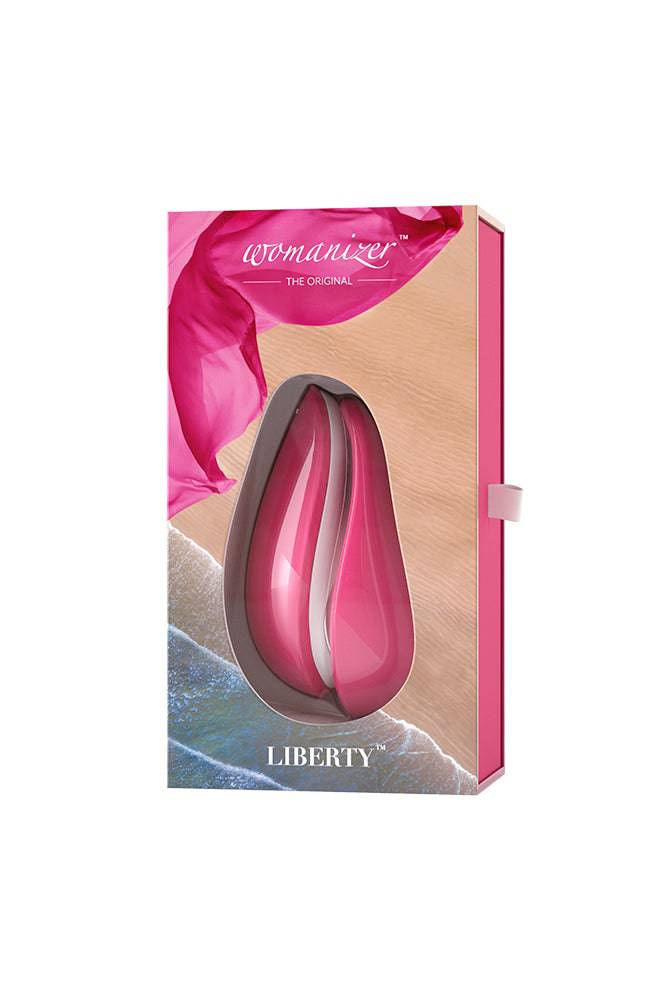 Womanizer - Liberty Travel Friendly Clitoral Stimulator - Pink Rose - Stag Shop