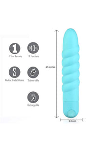 Thumbnail for Maia Toys - Lola Rechargeable Ribbed Vibrator - Teal - Stag Shop
