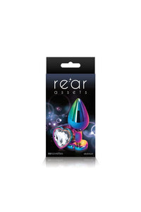 Thumbnail for NS Novelties - Rear Assets - Aluminum Heart Butt Plug - Multicolour/Clear - 3.25 Inch - Stag Shop