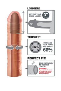 Thumbnail for Pipedream - Fantasy X-tensions - Mega 3 Inch Penis Extension - Beige - Stag Shop
