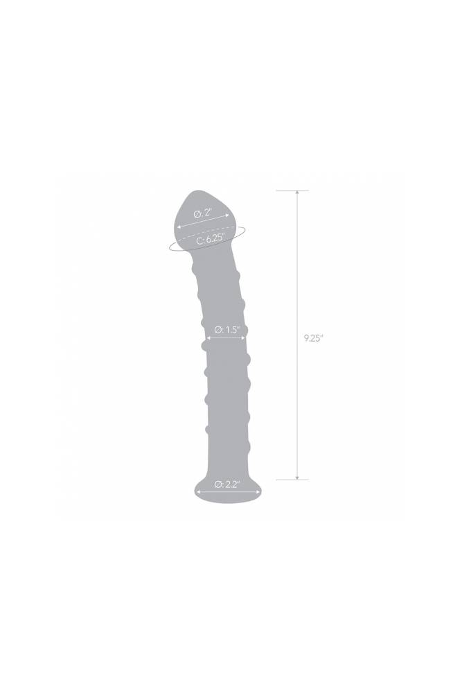 Gläs - Mr. Swirly Textured Glass 10" Dildo - Clear/Red - Stag Shop