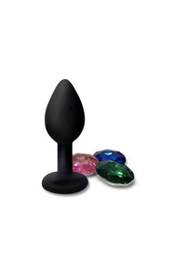 Thumbnail for Nobu - Fetish Silicone Plug with Interchangeable Jewels - Black - Stag Shop