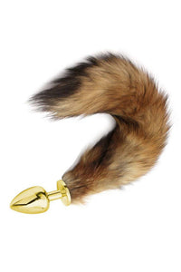 Thumbnail for Nobu - Fetish Steel Anal Tail Plug - Medium - Gold/Brown - Stag Shop