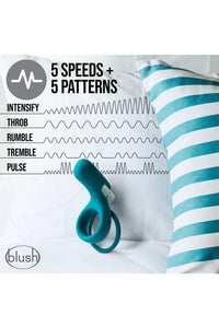 Thumbnail for Blush Novelties - Noje - C2 Juniper Vibrating Cock Ring - Teal - Stag Shop